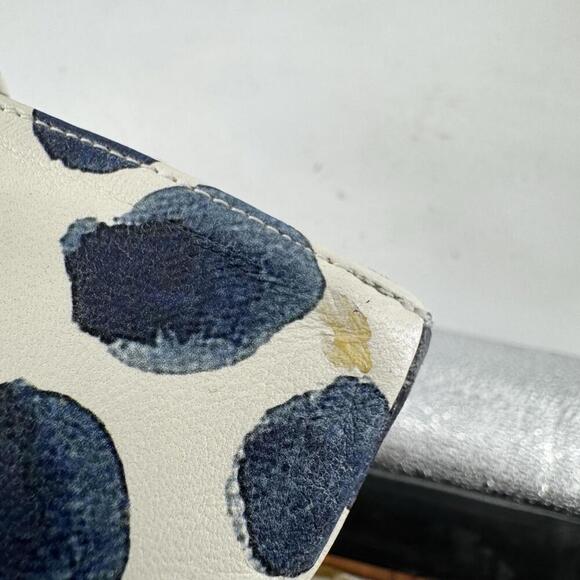 Fs/ny shoes 40 10 navy blue polka dot flats open toe suede work office party - Picture 6 of 6